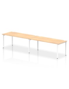 Dynamic Impulse Bench Single Row 2 Person 1800 White Frame Office Bench Desk Maple IB00456