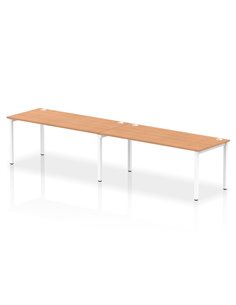 Dynamic Impulse Bench Single Row 2 Person 1800 White Frame Office Bench Desk Oak IB00457