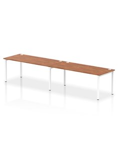 Dynamic Impulse Bench Single Row 2 Person 1800 White Frame Office Bench Desk Walnut IB00458