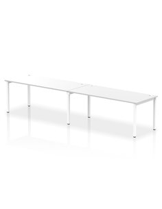 Dynamic Impulse Bench Single Row 2 Person 1800 White Frame Office Bench Desk White IB00459