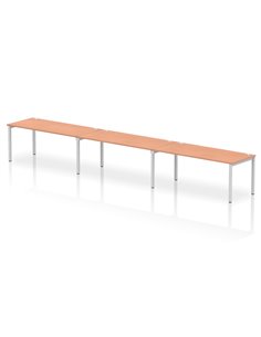 Dynamic Impulse Bench Single Row 3 Person 1800 Silver Frame Office Bench Desk Beech IB00460