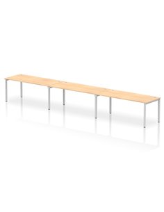 Dynamic Impulse Bench Single Row 3 Person 1800 Silver Frame Office Bench Desk Maple IB00462