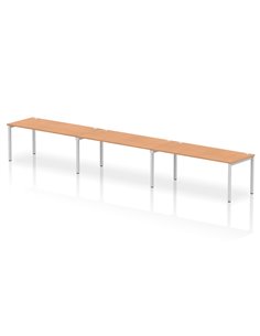 Dynamic Impulse Bench Single Row 3 Person 1800 Silver Frame Office Bench Desk Oak IB00463