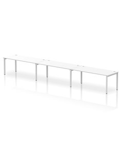 Dynamic Impulse Bench Single Row 3 Person 1800 Silver Frame Office Bench Desk White IB00465