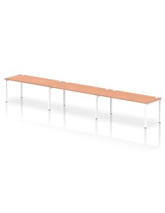 Dynamic Impulse Bench Single Row 3 Person 1800 White Frame Office Bench Desk Beech IB00466