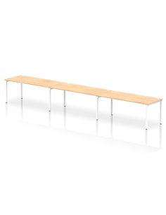 Dynamic Impulse Bench Single Row 3 Person 1800 White Frame Office Bench Desk Maple IB00468