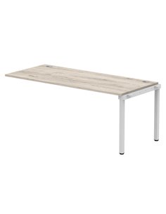 Dynamic Impulse Bench Single Row Ext Kit 1800 Silver Frame Office Bench Desk Grey Oak IB00473