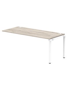 Dynamic Impulse Bench Single Row Ext Kit 1800 White Frame Office Bench Desk Grey Oak IB00479