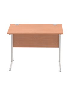 Dynamic Impulse 1000 x 800mm Straight Office Desk Beech Top Silver Cantilever Leg MI000282 2