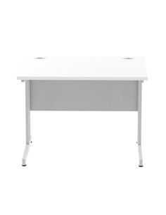 Dynamic Impulse 1000 x 800mm Straight Office Desk White Top Silver Cantilever Leg MI000304 2