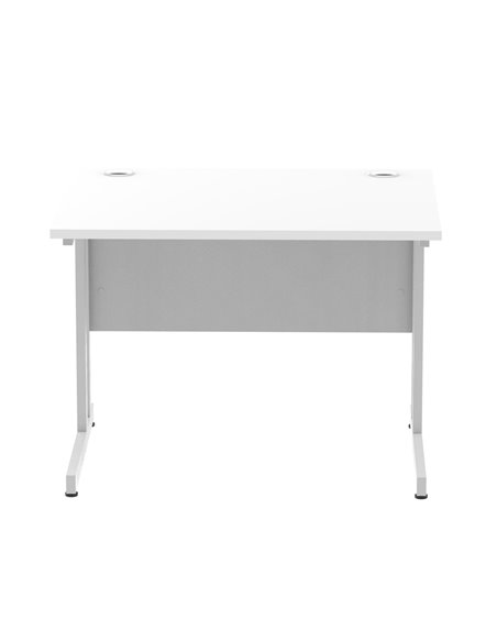 Dynamic Impulse 1000 x 800mm Straight Office Desk White Top Silver Cantilever Leg MI000304 - pic 76347 | FastDaddyshop
