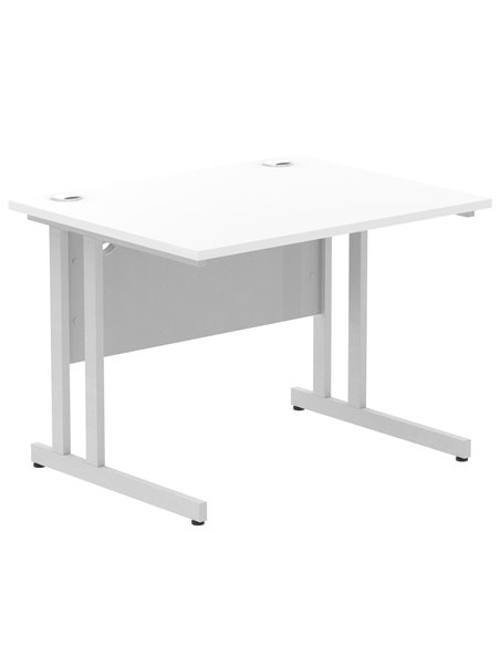 Dynamic Impulse 1000 x 800mm Straight Office Desk White Top Silver Cantilever Leg MI000304 - pic 76348 | FastDaddyshop