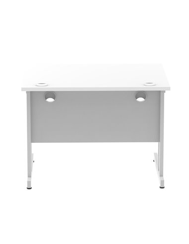 Dynamic Impulse 1000 x 800mm Straight Office Desk White Top Silver Cantilever Leg MI000304