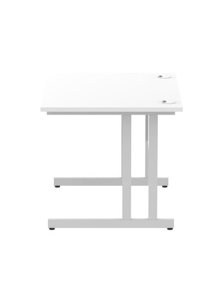 Dynamic Impulse 1000 x 800mm Straight Office Desk White Top Silver Cantilever Leg MI000304 - pic 76353 | FastDaddyshop