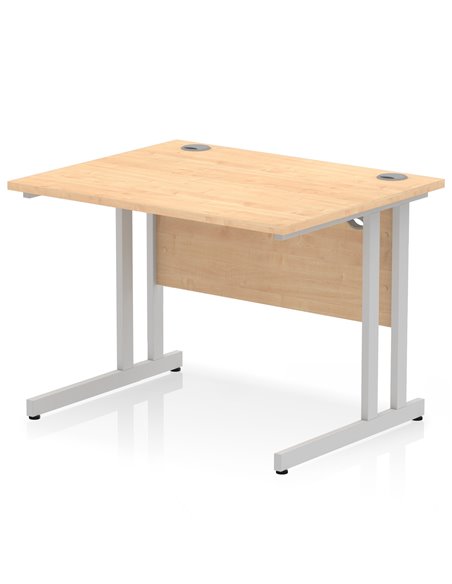 Dynamic Impulse 1000 x 800mm Straight Office Desk Maple Top Silver Cantilever Leg MI000348 - pic 76354 | FastDaddyshop