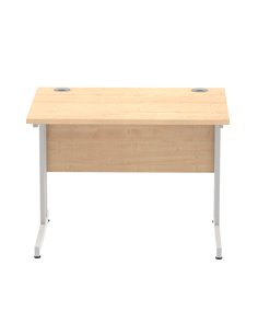 Dynamic Impulse 1000 x 800mm Straight Office Desk Maple Top Silver Cantilever Leg MI000348 2