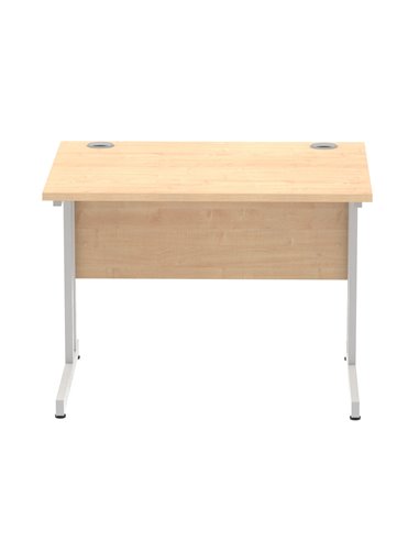 Dynamic Impulse 1000 x 800mm Straight Office Desk Maple Top Silver Cantilever Leg MI000348