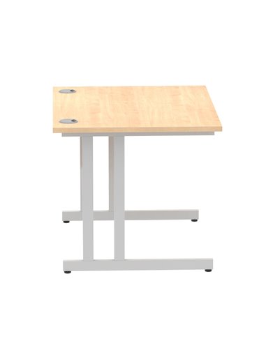 Dynamic Impulse 1000 x 800mm Straight Office Desk Maple Top Silver Cantilever Leg MI000348