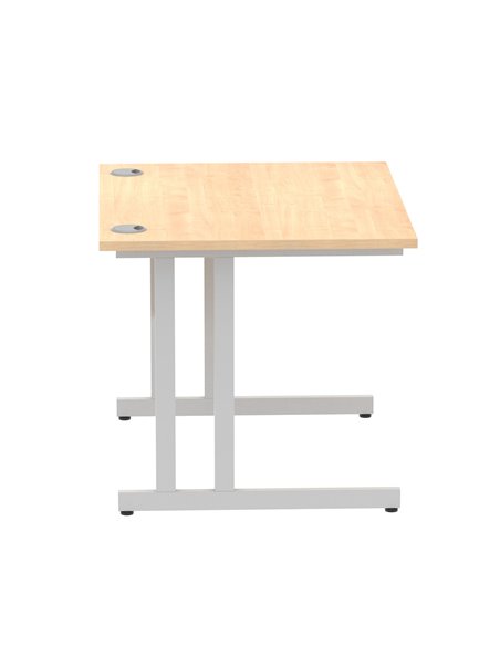 Dynamic Impulse 1000 x 800mm Straight Office Desk Maple Top Silver Cantilever Leg MI000348 - pic 76357 | FastDaddyshop