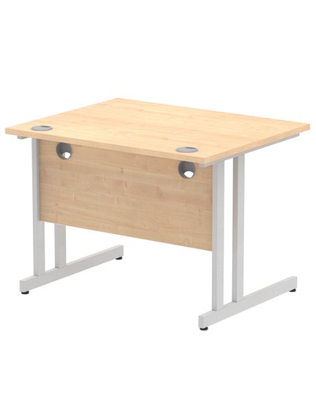 Dynamic Impulse 1000 x 800mm Straight Office Desk Maple Top Silver Cantilever Leg MI000348 - pic 76358 | FastDaddyshop
