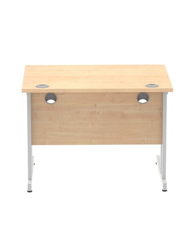 Dynamic Impulse 1000 x 800mm Straight Office Desk Maple Top Silver Cantilever Leg MI000348