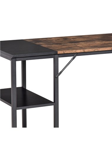 HOMCOM Computer Desk, Home Office Desk for Study, Writing with 2 Storage Shelves on Left or Right, Steel Frame, 120x60x76cm