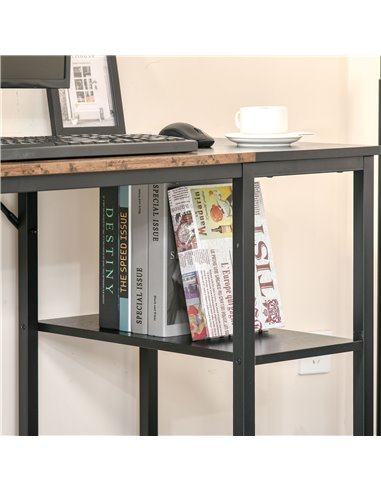HOMCOM Computer Desk, Home Office Desk for Study, Writing with 2 Storage Shelves on Left or Right, Steel Frame, 120x60x76cm