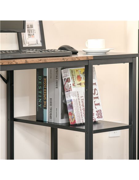 HOMCOM Computer Desk, Home Office Desk for Study, Writing with 2 Storage Shelves on Left or Right, Steel Frame, 120x60x76cm - pic 7637 | FastDaddyshop