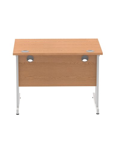 Dynamic Impulse 1000 x 800mm Straight Office Desk Oak Top Silver Cantilever Leg MI000805