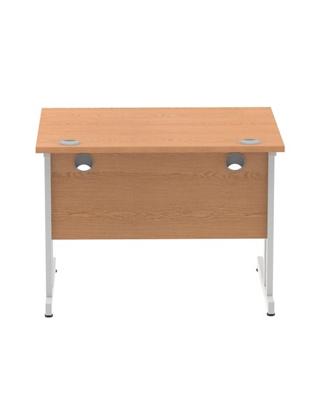 Dynamic Impulse 1000 x 800mm Straight Office Desk Oak Top Silver Cantilever Leg MI000805 - pic 76370 | FastDaddyshop