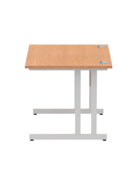 Dynamic Impulse 1000 x 800mm Straight Office Desk Oak Top Silver Cantilever Leg MI000805 - pic 76372 | FastDaddyshop
