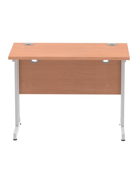 Dynamic Impulse 1000 x 600mm Straight Office Desk Beech Top Silver Cantilever Leg MI001678 - pic 76380 | FastDaddyshop