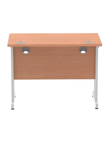 Dynamic Impulse 1000 x 600mm Straight Office Desk Beech Top Silver Cantilever Leg MI001678