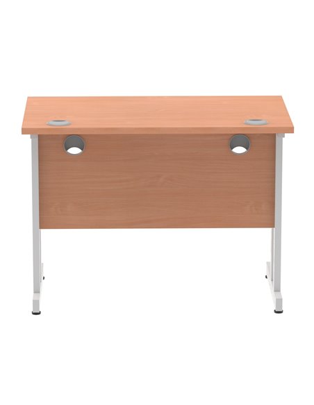 Dynamic Impulse 1000 x 600mm Straight Office Desk Beech Top Silver Cantilever Leg MI001678 - pic 76384 | FastDaddyshop
