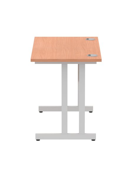 Dynamic Impulse 1000 x 600mm Straight Office Desk Beech Top Silver Cantilever Leg MI001678 - pic 76386 | FastDaddyshop