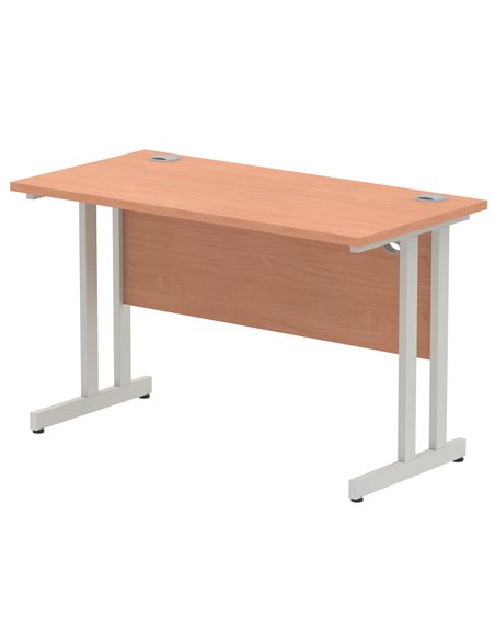 Dynamic Impulse 1200 x 600mm Straight Office Desk Beech Top Silver Cantilever Leg MI001679 - pic 76387 | FastDaddyshop