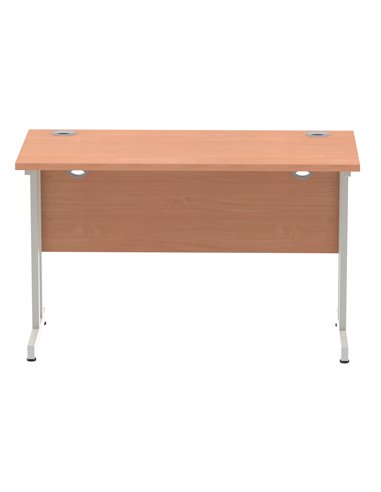Dynamic Impulse 1200 x 600mm Straight Office Desk Beech Top Silver Cantilever Leg MI001679