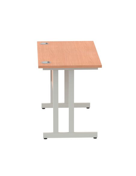 Dynamic Impulse 1200 x 600mm Straight Office Desk Beech Top Silver Cantilever Leg MI001679 - pic 76390 | FastDaddyshop