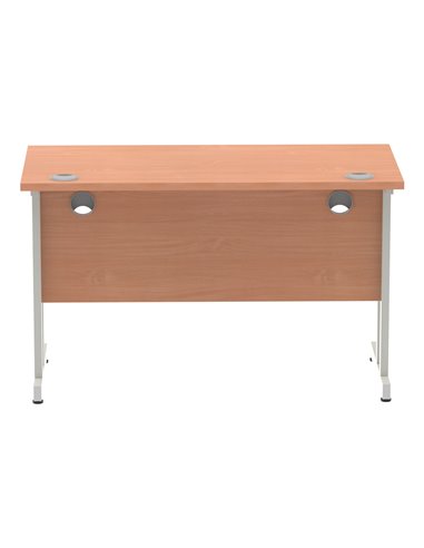 Dynamic Impulse 1200 x 600mm Straight Office Desk Beech Top Silver Cantilever Leg MI001679