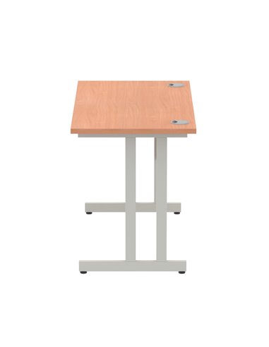 Dynamic Impulse 1200 x 600mm Straight Office Desk Beech Top Silver Cantilever Leg MI001679