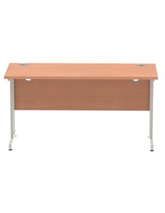 Dynamic Impulse 1400 x 600mm Straight Office Desk Beech Top Silver Cantilever Leg MI001680 2