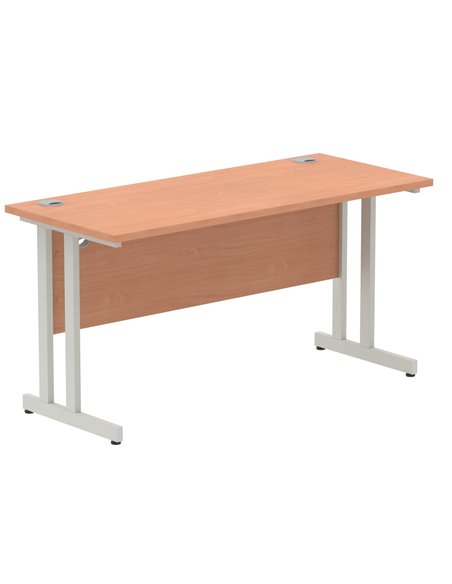 Dynamic Impulse 1400 x 600mm Straight Office Desk Beech Top Silver Cantilever Leg MI001680 - pic 76397 | FastDaddyshop