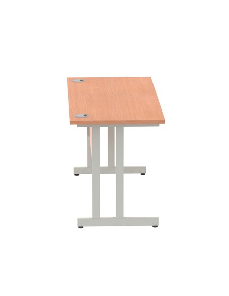 Dynamic Impulse 1400 x 600mm Straight Office Desk Beech Top Silver Cantilever Leg MI001680 - pic 76398 | FastDaddyshop
