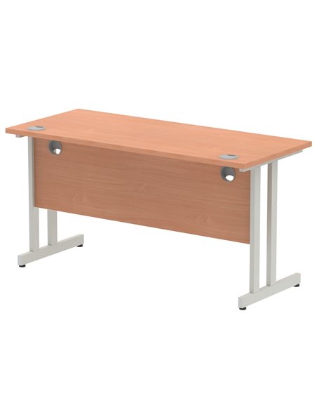 Dynamic Impulse 1400 x 600mm Straight Office Desk Beech Top Silver Cantilever Leg MI001680 - pic 76399 | FastDaddyshop