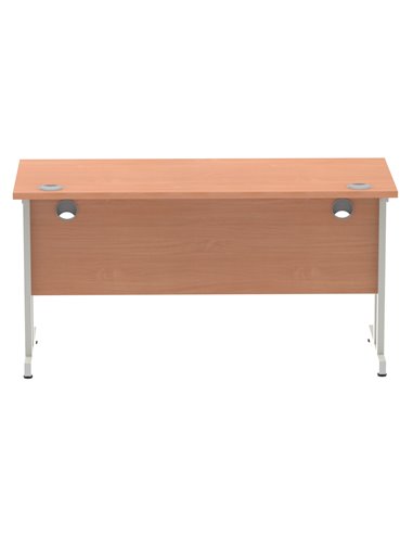 Dynamic Impulse 1400 x 600mm Straight Office Desk Beech Top Silver Cantilever Leg MI001680