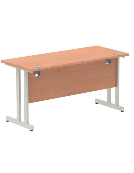 Dynamic Impulse 1400 x 600mm Straight Office Desk Beech Top Silver Cantilever Leg MI001680 - pic 76401 | FastDaddyshop