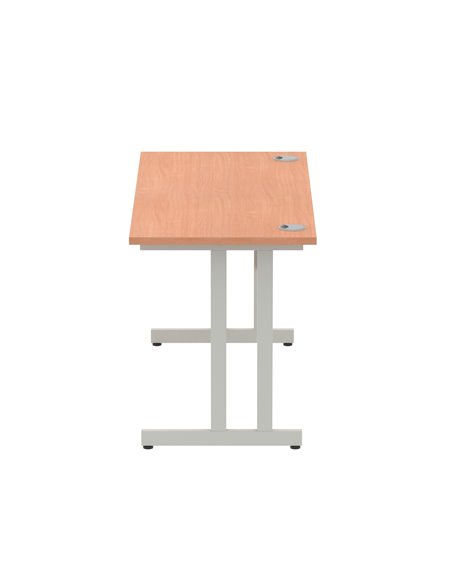 Dynamic Impulse 1400 x 600mm Straight Office Desk Beech Top Silver Cantilever Leg MI001680 - pic 76402 | FastDaddyshop