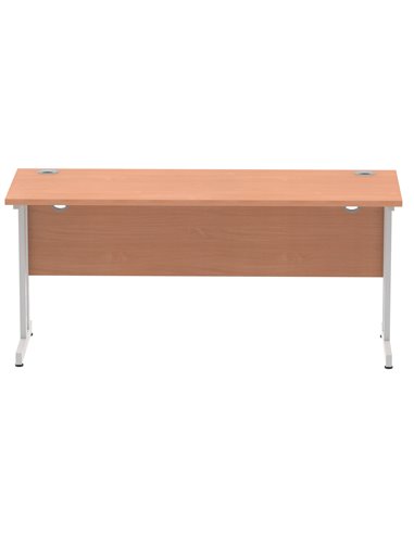 Dynamic Impulse 1600 x 600mm Straight Office Desk Beech Top Silver Cantilever Leg MI001681