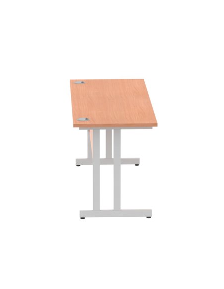 Dynamic Impulse 1600 x 600mm Straight Office Desk Beech Top Silver Cantilever Leg MI001681 - pic 76406 | FastDaddyshop