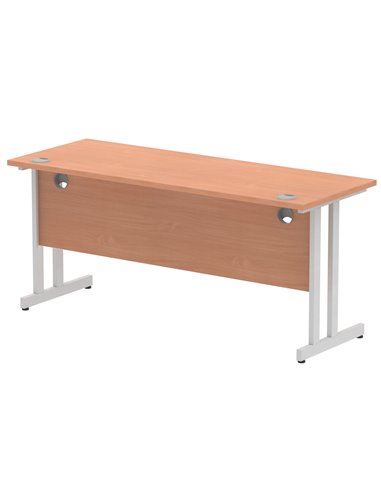 Dynamic Impulse 1600 x 600mm Straight Office Desk Beech Top Silver Cantilever Leg MI001681